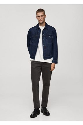 شلوار جین مشکی مردانه رگولار MANGO Man - کد 848615699