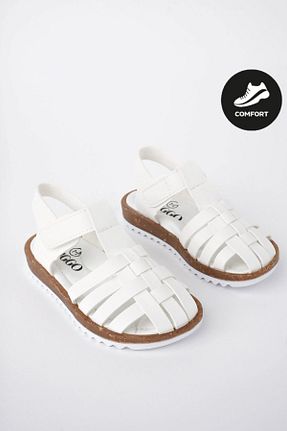 صندل سفید بچه گانه پاشنه تخت Muggo - کد 824220075