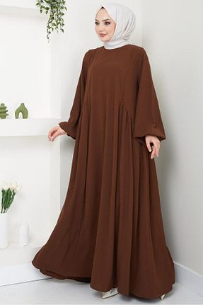 لباس حجاب قهوه ای زنانه رگولار hafsamina - کد 835503751