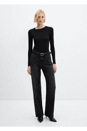 تیشرت مشکی زنانه Fitted MANGO - کد 832592627