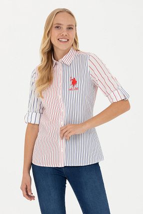 پیراهن قرمز زنانه یقه پیراهنی U.S. Polo Assn. - کد 839187103