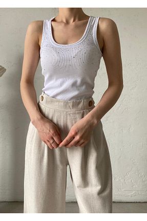 بلوز سفید زنانه ساده Bade Butik - کد 837925435