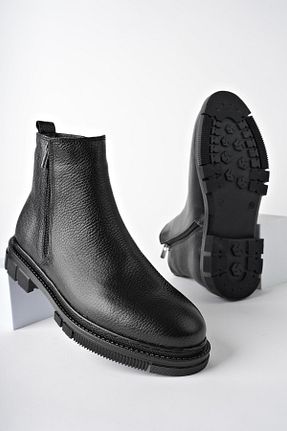 بوت / نیم بوت مشکی مردانه چرم خالص Muggo - کد 754203061