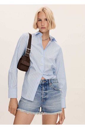 شلوارک و برمودا آبی زنانه %100 پنبه MANGO - کد 830624124