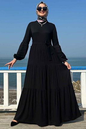 لباس حجاب مشکی زنانه رگولار Rabia Şamlı - کد 658616652
