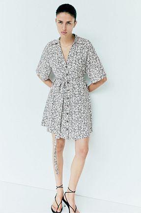 لباس سفید زنانه بافتنی H&M - کد 858375379