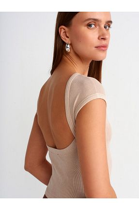 تیشرت بژ زنانه رگولار Dilvin - کد 827151350