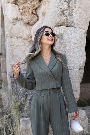 کت بلیزر خاکی زنانه پارچه bytugcekaya - کد 857559661