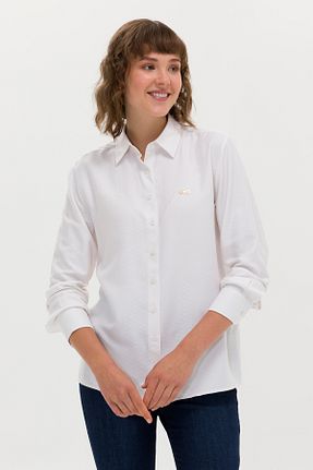 پیراهن سفید زنانه یقه پیراهنی U.S. Polo Assn. - کد 834579161