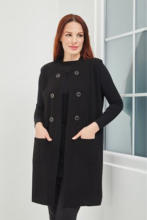 جلیقه مشکی زنانه رگولار Elçelya Moda - کد 370376106
