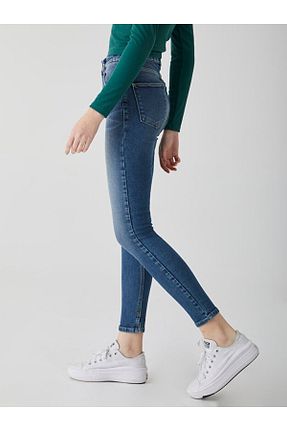 شلوار جین آبی زنانه پاچه لوله تفنگی Ltb - کد 659562050