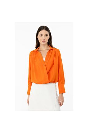 بلوز نارنجی زنانه ساده On Fashion - کد 853420058