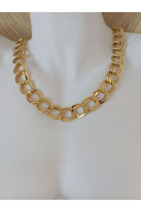 گردنبند استیل ( فولاد ) طلائی زنانه استیل ضد زنگ Nefes Aksesuar - کد 852971803