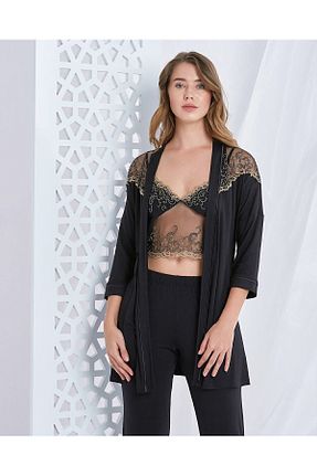 ربدوشام مشکی زنانه لیکرا CAROLINE - کد 358804761