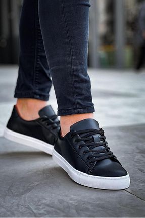 کفش اسنیکر مشکی مردانه بند دار BESS SHOES - کد 858575007