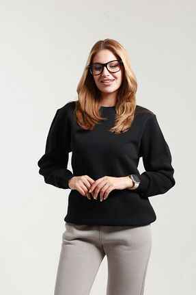 سوئیشرت مشکی زنانه ساده TKT - کد 858586796