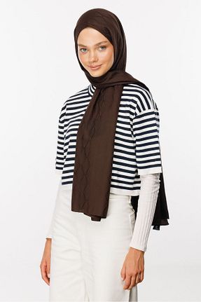 شال قهوه ای زنانه پنبه پلی استر Mooncorn - کد 858588141
