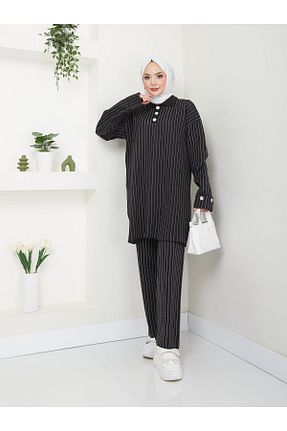 ست بالاتنه و پائین تنه حجاب مشکی زنانه رگولار VOLT CLOTHİNG - کد 858640468