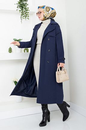 کلاه و ابایا سرمه ای زنانه مخلوط پلی استر ModaMerve - کد 858628474