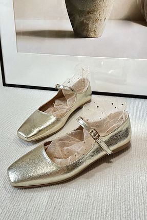 کفش پاشنه بلند کلاسیک طلائی زنانه چرم لاکی POLKA STORE - کد 784010290