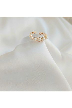 انگشتر جواهر طلائی زنانه مروارید REN AKSESUAR - کد 232996586