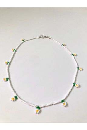 گردنبند جواهر سفید زنانه منجق Handmade - کد 717335434
