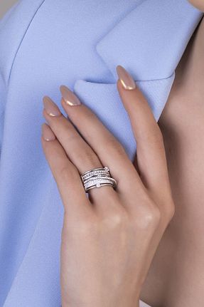 انگشتر نقره زنانه زیرکن goldberia - کد 747764025