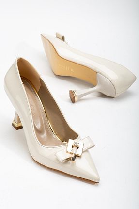 کفش استایلیتو بژ پاشنه نازک SUİNS SHOES - کد 858745194