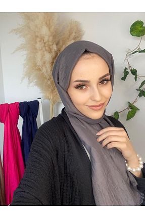 شال طوسی زنانه پنبه ای Helya - کد 308315400