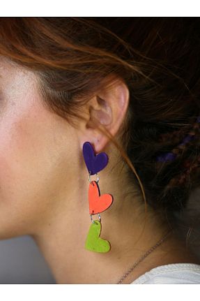 گوشواره جواهر بنفش لزران Doa Design - کد 858778745