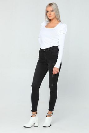 شلوار جین طوسی زنانه پاچه پهن DRC trend - کد 858814793