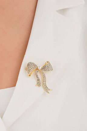 سنجاق سینه طلائی زنانه فلزی MRK - کد 812956884