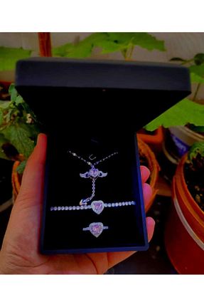 ست استیل صورتی زنانه برنجی HKN AVM ACCESSORİES - کد 832035919