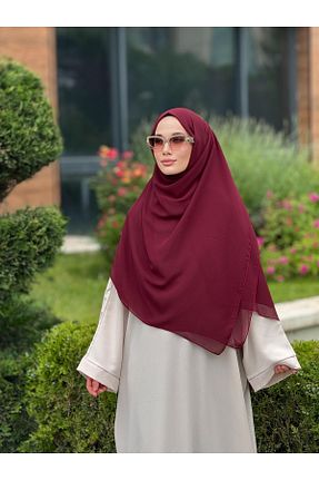 روسری زرشکی شیفون Ahivera - کد 854847918