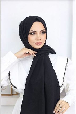 شال مشکی زنانه پنبه ای feronis - کد 750366891