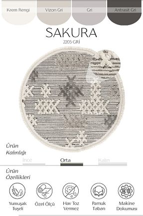 فرش طوسی قابل شستشو Cool Halı - کد 332199564