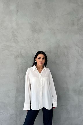 پیراهن سفید زنانه رگولار Seda Yalçın Atelier - کد 858598471
