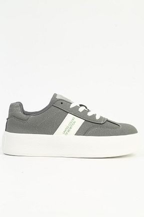 کفش اسنیکر طوسی زنانه بند دار Benetton - کد 858641403