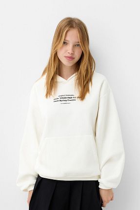 سوئیشرت قرمز زنانه طرح دار Bershka - کد 858648344