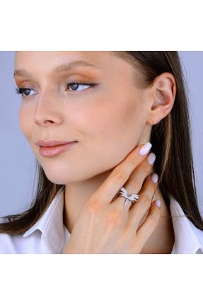 انگشتر نقره زنانه زیرکن Metay Silver - کد 852263465