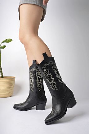 چکمه مشکی زنانه چرم مصنوعی bakacstore - کد 761546519