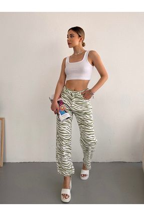 شلوار جین سبز زنانه پاچه لوله تفنگی MET AND MARCH - کد 760508048