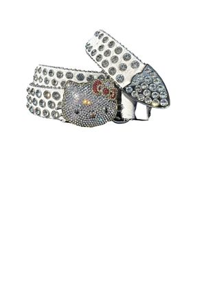 کمربند سفید زنانه چرم مصنوعی targay - کد 858812602