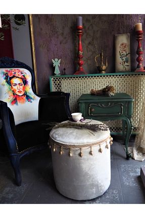 پوف و نیمکت نباتی 45 x 50 Moza Sanat - کد 241947593