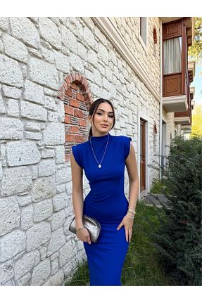 لباس مجلسی و فارغ التحصیلی سرمه ای زنانه کرپ LACASE - کد 849332737