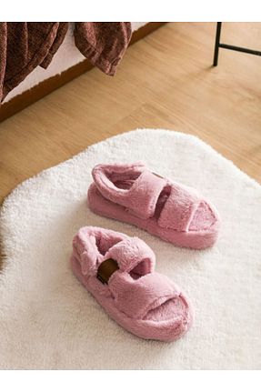 دمپائی خانگی صورتی زنانه مخملی LC Waikiki - کد 858607077