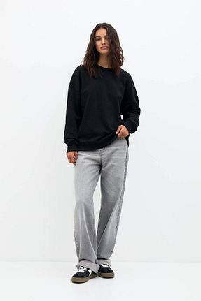 سوئیشرت مشکی زنانه ساده Pull & Bear - کد 858655538