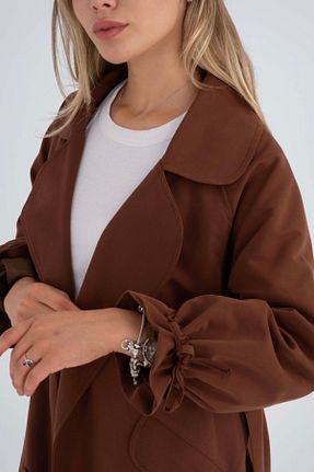 ترنچکت قهوه ای زنانه پنبه ای ipekton - کد 858778210