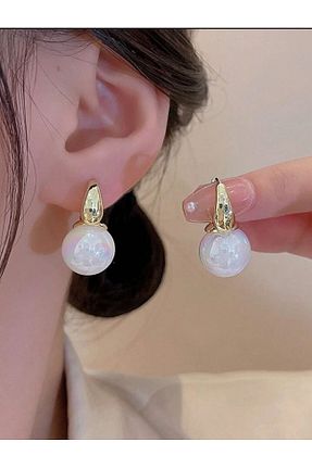 گوشواره مروارید سفید مروارید فرهنگی AychaAksesuar - کد 844091766