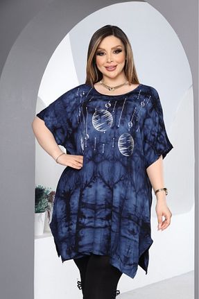 بلوز سایز بزرگ سرمه ای زنانه سایز بزرگ HÜLYA BUTİK - کد 821137621